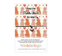 WishStrings Wish Bracelet - You’re Purr-fect to Me | Handmade Bracelet on Cat-Themed Card | Sentimental Present for Positivity or Just Because