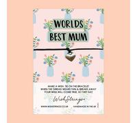 WishStrings ‘World’s Best Mum’ Wish Bracelet | Thoughtful Thank You Gift | Meaningful Bracelet for Mum, Sent with Love