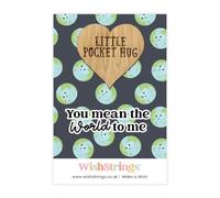 WishStrings “You Mean the World to Me” Pocket Hug Keepsake | Romantic Gift for Boyfriend or Girlfriend | Valentine’s Day | Thoughtful Anniversary Present | Cute Couples Gift | Small Love Token