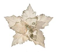 WishTip 10pcs 10-Inch Large Velvet Poinsettia Christmas Flowers Picks Spray for Christmas Tree Wreath Garland Decoration