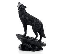 Wisifayardin Black Wolf Sculpture Wildlife Howling Wolf Statue and Figurine