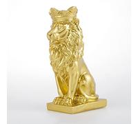 Wisifayardin Golden Crown Lion King Statue Decor for Shelf Nordic Style Home and Study Decoration Royal King Lion Figurine Home Decorations
