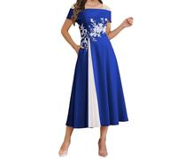 WISIYLE Off The Shoulder Satin Mother of Bride Dresses for Women A Line Lace Applique Formal Evening Dress WQL011 UK30 Royal Blue