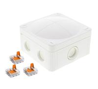 Wiska 10109675 COMBI 407 Junction Box + 3x 3-pole WAGO 221-413 Connectors - White