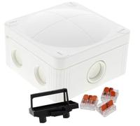 Wiska 10109675 COMBI 407 WH 3-221-413 Junction Box, 95x95x60mm, White, 3 x Wago 221