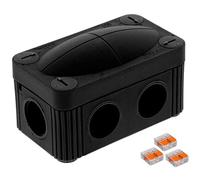 Wiska 10109900 COMBI 206 BK 3xWAGO 221-413 Junction Box, 85x49x51mm, Black, 3 x Wago 221