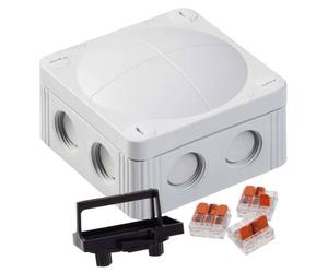Wiska 10110403 COMBI 308 Junction Box + 3x 3-pole WAGO 221-413 Connectors - Light Grey