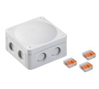 Wiska 10110403 COMBI 308 LG 3-221-413 Junction Box, 85x85x51mm, Grey, 3 x Wago 221