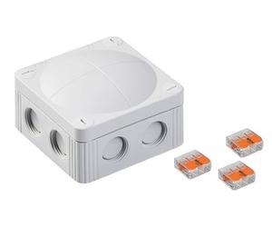 Wiska 10110403 COMBI 308 LG 3-221-413 Junction Box, 85x85x51mm, Grey, 3 x Wago 221