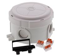Wiska 10110635 COMBI 304 Circular Junction Box + 3x 3-pole WAGO 221-413 Connectors - Light Grey