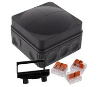 Wiska 10111273 COMBI 108 BK 3-221-413 Junction Box, 76x76x51mm, Black, 3 x Wago 221