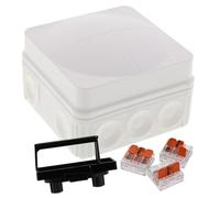 Wiska 10111274 COMBI 108 WH 3-221-413 Junction Box, 76x76x51mm, White, 3 x Wago 221