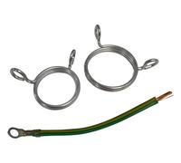 Wiska E-SPRING25 COMBI M25 Brass Nickel Plated Earth Spring c/w Earth Lead & Screws (5 Pack)