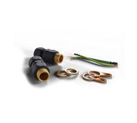 Wiska 10112392 ShieldGLAND M25 Pack IP68 c/w Brass Locknut & Earth Tag, Clamping Range 17-28mm (2 per pack)