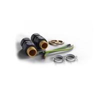 Wiska 10112396 ShieldGLAND M25 Pro Pack IP68 c/w Brass Locknut & E-Spring, Clamping Range 17-28mm (2 per pack)
