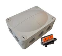 Wiska 10113410 COMBI 310 Polypropelene Junction Box with 3x 3-pole WAGO 221-413 Connectors 117x85x51mm - Light Grey