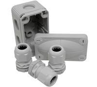 Wiska 206 Grey Junction Box with 3x Glands Waterproof IP67 - 85 x 49 x 51mm