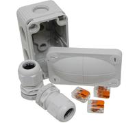 Wiska 206 Junction Box Grey 2x Glands 3x Wago 221-412 Connectors Waterproof IP67