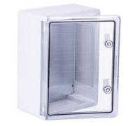 Wiska 50107058 WDB T3 300x400x170mm, ABS Plastic Distribution Enclosure IP65 with Transparent Door c/w 2 Locking Keys, Light Grey