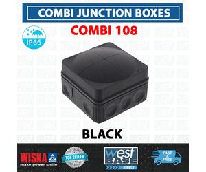 Wiska COMBI 108 Empty Junction Box 10061999 Electrical IP66 Black 76x76x51mm