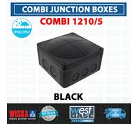 Wiska COMBI 1210/5 Junction Box 10101463 Electrical IP66/IP67 Black 160x140x81mm