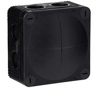 Wiska Combi 308/5 - Black Waterproof Junction Box With 5 Pole 4.0mmsq Screw Terminal & 8 Self Sealing Cable Inlets (IP66 32A L:85x W:85x D:51mm)