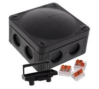 Wiska Combi 308 BK Polypropylene 85 x 85 x 51mm Enclosure Black IP66 3×3 Pole Wago Connectors - 10110404