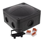 Wiska Combi 407 BK Polypropylene 95 x 95 x 60mm Enclosure Black IP66 3 x 3 Pole Wago Connectors - 10109673