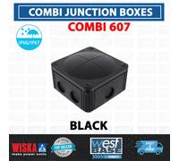 Wiska COMBI 607 Empty Junction Box 10060648 IP66/IP67 Black 110x110x66mm