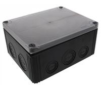Wiska 10110741 COMBI 1610 BK DK Junction Box, 200x160x94mm, Black/Clear, No Terminals