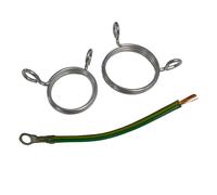 Wiska E-SPRING25 COMBI M25 Brass Nickel Plated Earth Spring c/w Earth Lead & Screws (5 Pack)