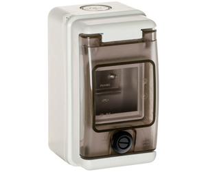 Wiska INDUBOX 1303/W 3 Way IP65 Weatherproof Consumer Unit Enclosure, Light Grey