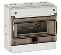Wiska INDUBOX 1308BR/W 8 Way IP65 Weatherproof Consumer Unit Enclosure, Light Grey