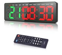 Wiskyn Gym Timer Clock,16.5" Digital Wall Timer Clock with Count Down/Up,Stopwatch, Interval Training Workout for Gym, Living Room, Office, Kitchen, Classroom,Light/Volume Adjustable