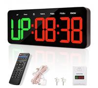 Wiskyn Gym Timer, Workout Interval Timer with Count Down & Up Stopwatch, Adjustable Brightness/Volume, Fitness Digital Clock with Remote for Home Indoor and Outdoor, Wall & Desk Mount