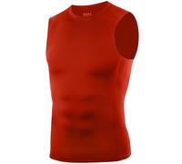 WISMBOX Men's Compression Vest, UPF 50+ Sun Protection Quick Dry Sleeveless Gym Top, Breathable Athletic Training Tank Top Tomato Red