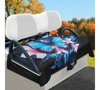 Wismoutput Butterfly Flower Golf Cart Seat Cover Portable Club Car Seat Towel Universal Fit for Most 2-Seat Golf Cart Sightseeing Car Seat Blanket