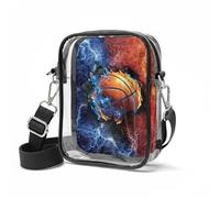 Wismoutput Cool Basketball Womens Clear Crossbody Bag Clear Stadium Approved Purses for Music Festivals Theme Park Travel Messenger Bags