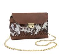 Wismoutput Cowhide Print Womens Leather Crossbody Bag PU Shoulder Bag with Wallet 2 Piece Purse Set for Daily Life Work