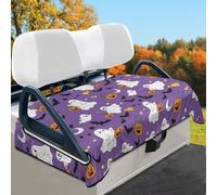 Wismoutput Halloween Pumpkin Bat Ghost Golf Cart Seat Cover Portable Club Car Seat Towel Universal Fit for Most 2-Seat Golf Cart Sightseeing Car Seat Blanket