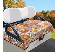 Wismoutput Hippie Flower Golf Cart Seat Cover Portable Club Car Seat Towel Universal Fit for Most 2-Seat Golf Cart Sightseeing Car Seat Blanket