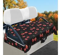 Wismoutput Red Cherry Golf Cart Seat Cover Portable Club Car Seat Towel Universal Fit for Most 2-Seat Golf Cart Sightseeing Car Seat Blanket