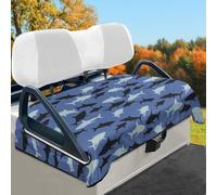 Wismoutput Shark Print Golf Cart Seat Covers Sightseeing Car Seat Blanket Sweat Proof Travel Sports Cart Seat Covers for 2 Person Seats Club Car