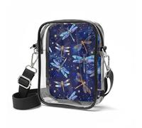 Wismoutput Starry Sky Dragonfly Womens Clear Crossbody Bag Clear Stadium Approved Purses for Music Festivals Theme Park Travel Messenger Bags