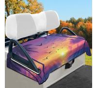 Wismoutput Sunset Palm Tree Golf Cart Seat Covers/Seat Towel Breathable Sightseeing Car Seat Cover Golf Blanket Golf Club Car Accessories