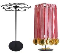 wisnew Rotatable Medal Hangers Display, Tabletop Medal Holder Rack Over 45+ Medals Capacity, Ideal for Sports Marathon Races Runners, Cheer, Gymnastics, Soccer, Softball - Easy Hanging Metal