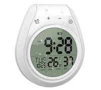 Wisoee Digital Shower Clock Waterproof, Bathroom Timer Clock, Digital Kitchen Wall Clock, Large LCD Display, 12/24 Hour Format, Indoor Temperature, Countdown Timer, Suction Cup Hanging Hole