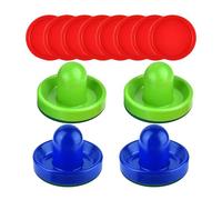 wisoolkic Air Hockey Pushers Felt Bottom Standard Size Premium Materials Indoor Games Experience Fun For Kids And Adults Home For Kids Adult Indoor Family Games Equipment , Blue and Green , 96x60mm