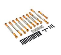 wisoolkic Aluminium Alloy Steering Link Rod Servo Link Rod Set For WPL 1/16 C14 RC Car Upgrade Accessories Parts RC Car Metal, Gold