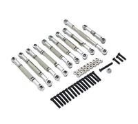 wisoolkic Aluminium Alloy Steering Link Rod Servo Link Rod Set For WPL 1/16 C14 RC Car Upgrade Accessories Parts RC Car Metal, silver